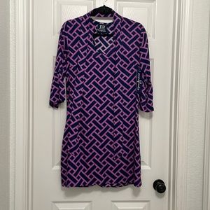 Escapada, Dress, Small, NWT, Geometric, Purple‎ and Navy